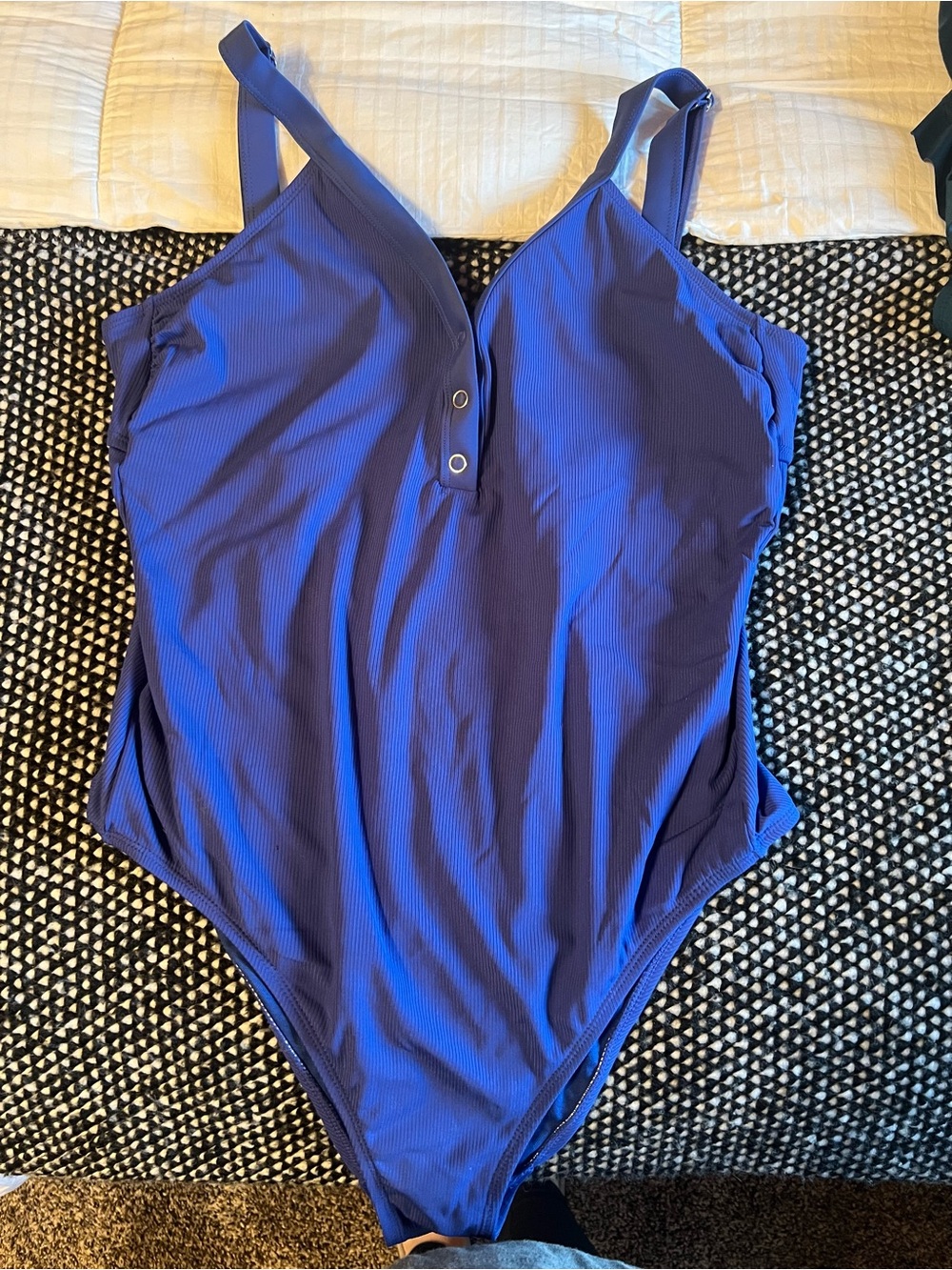 Xhilaration Cobalt Blue One-Piece Swimsuit with Snap Front